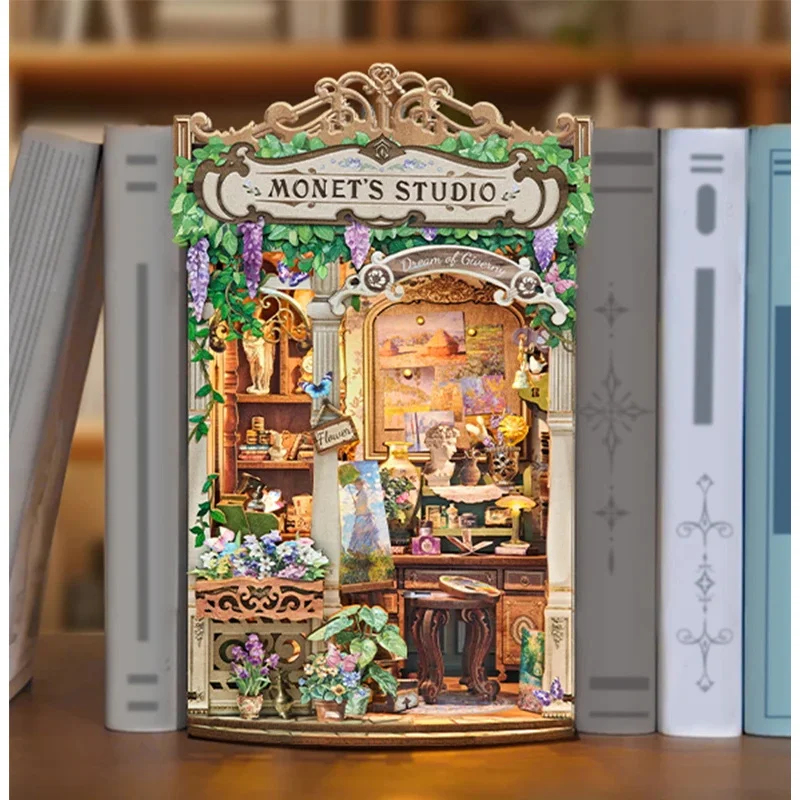 Wooden Monet's Studio Book Noo - Diy Wooden Book Nook Kit Shelf Insert review and price