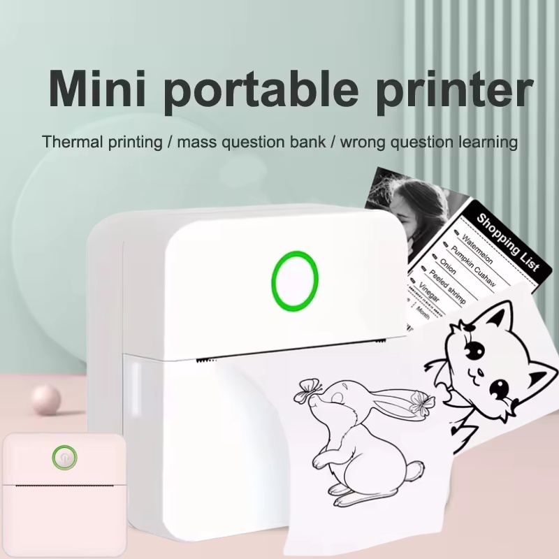 Mini Portabl Printer Inkless S - Mini Pocket Thermal Printer Paper Roll review and price