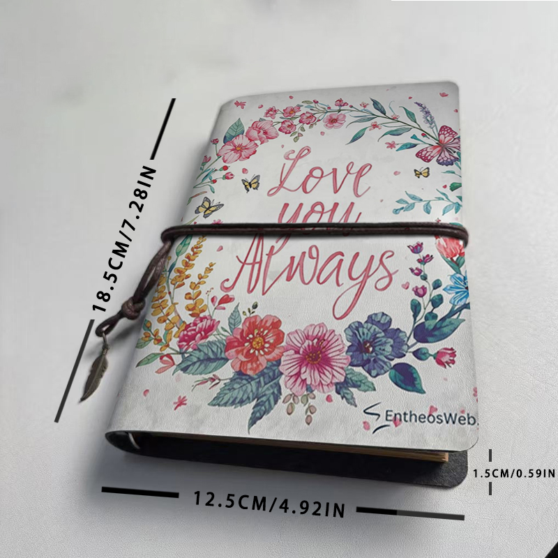 Vintage Watercolor Wildflower  - Vintage Leather Journal Notebook review and price