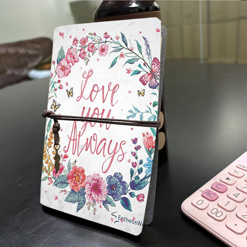 Vintage Watercolor Wildflower  - Vintage Leather Journal Notebook review and price