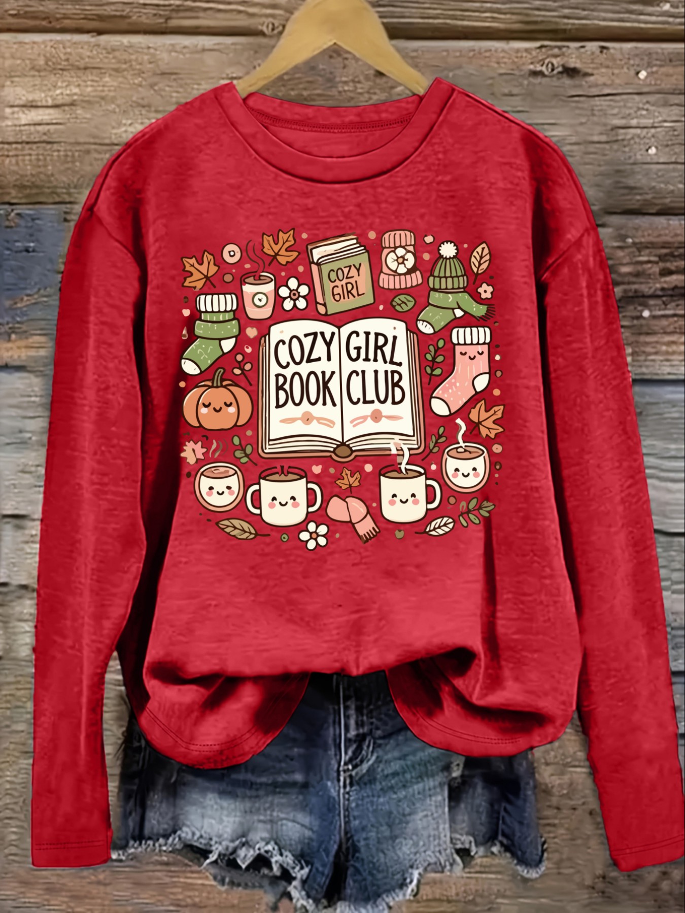 Women's Casual Long Sleeve Cre - Books review and price