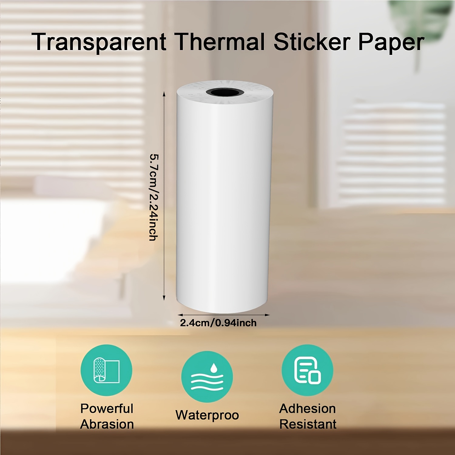2/4/8 Rolls Clear Self-Adhesiv - Mini Pocket Thermal Printer Paper Roll review and price